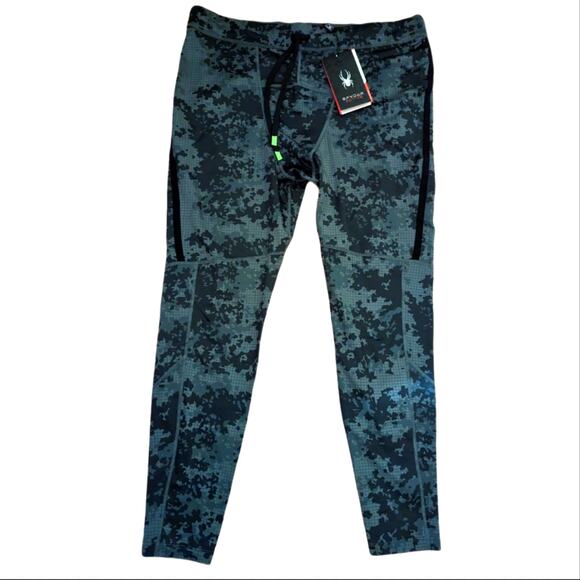 Spyder Active Camo Drawstring Fleece Lined Base layer Active Outdoor Pants - Picture 1 of 6